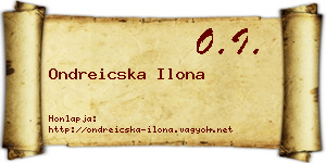 Ondreicska Ilona névjegykártya